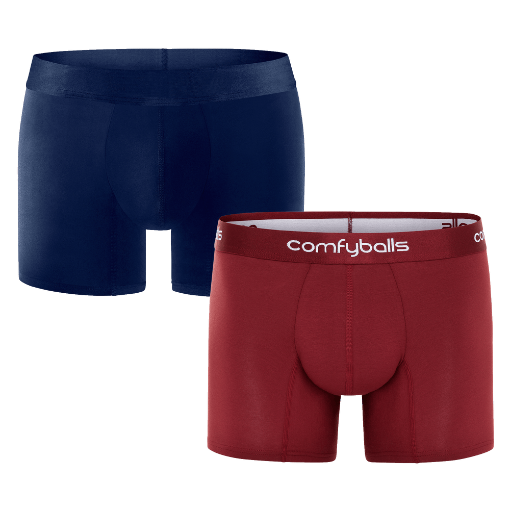 Red & Navy Boxers Duo LONG