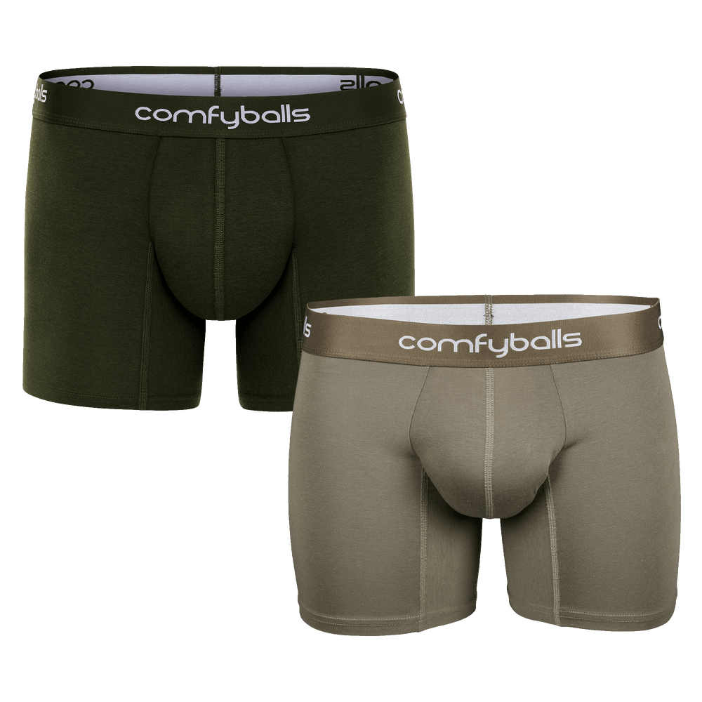 Olive Green & Green Boxers Duo LONG