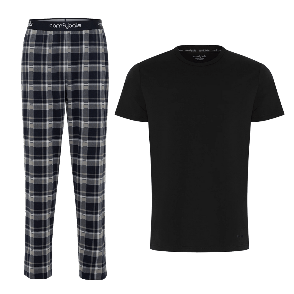 Navy Checkered Pyjama & Tee Bundle